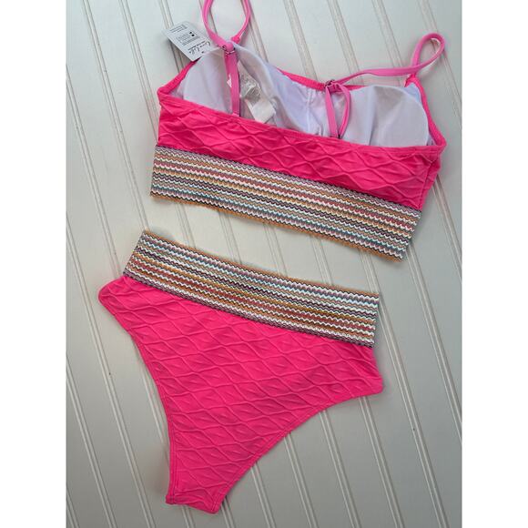 NWT Cupshe Bikini Set Two-Piece Swimsuit High-Waist Push Up Beach Bundle Sz M - Picture 4 of 6